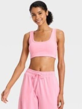 JoyLab Pink Jersey Scoop Pullover Sports Bralette, Size S, NWT